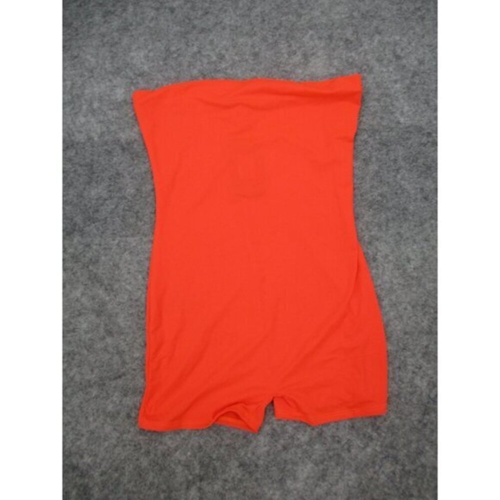 Fashion Nova Womens Romper M Buenos Aires Strapless Stretch Bright Orange New
